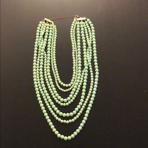 Mint green beaded statement necklace